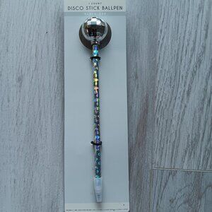 New Disco Ball 3D Stick Pen Black Ink Metallic Reflective Rainbow 70's